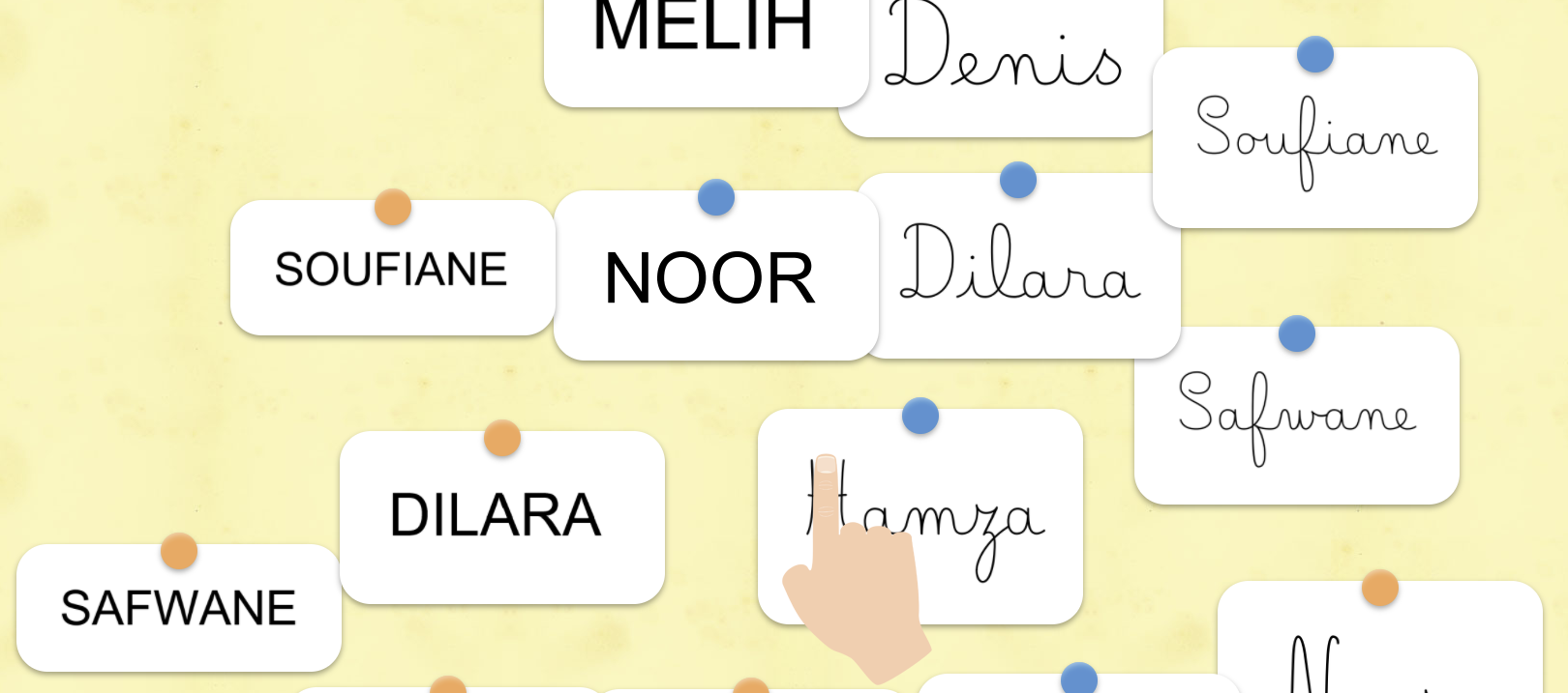 Jeux des prénoms en troisième maternelle