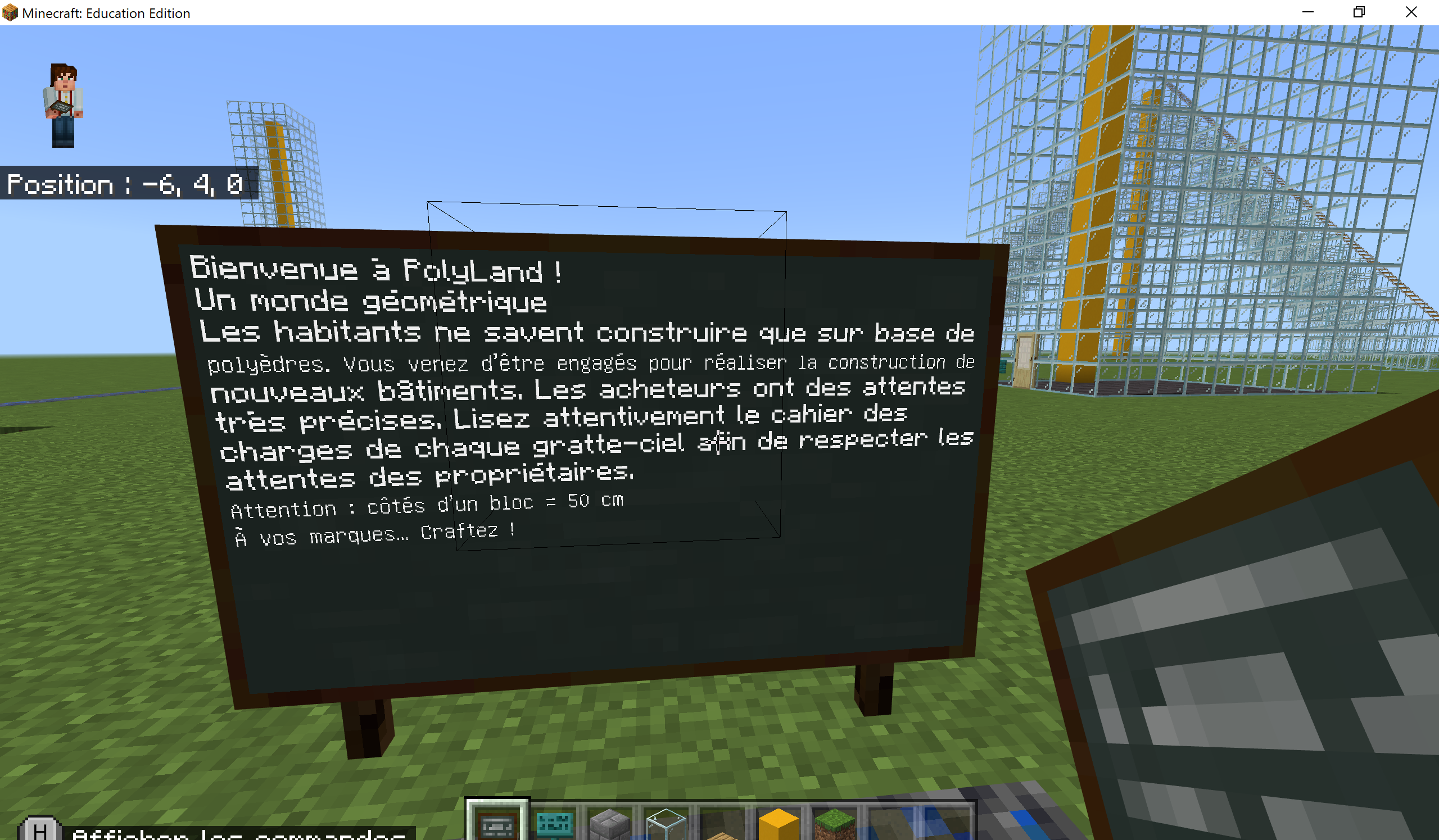 Construction de solides dans Minecraft